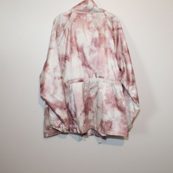 Maurices Tie Dye Cinch Windbreaker Jacket Ivory Pink Women's Plus Size 4X H12478 - Picture 9 of 11